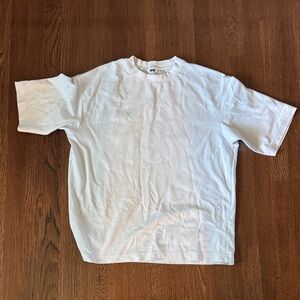 Uniqlo White Airism Oversized Short Sleeve Tee